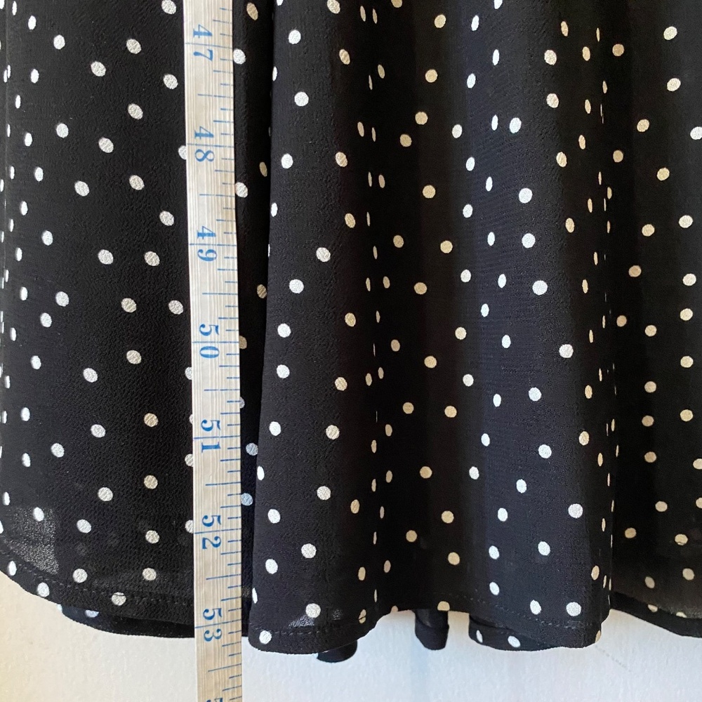 Reformation Black White Polka Dot Zip Mid Length Dress Size 6 - Picture 8 of 15